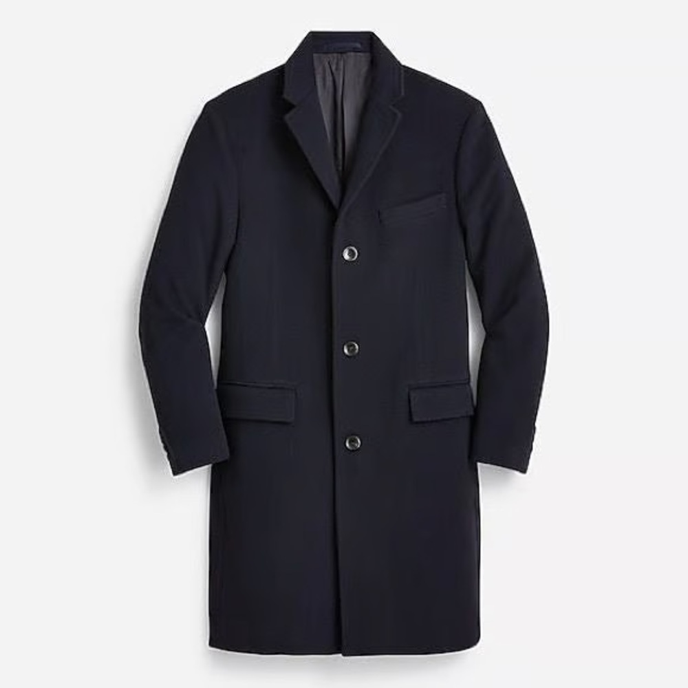 J. Crew Jacket Men's 40 S Wool Cashmere LudlowTopcoat Navy NWT $498